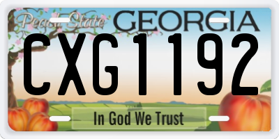 GA license plate CXG1192