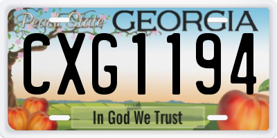 GA license plate CXG1194