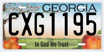 GA license plate CXG1195