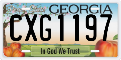 GA license plate CXG1197