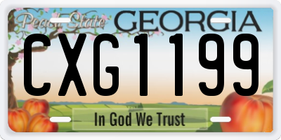 GA license plate CXG1199