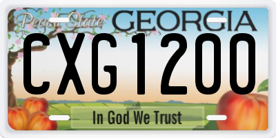 GA license plate CXG1200