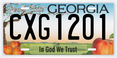 GA license plate CXG1201