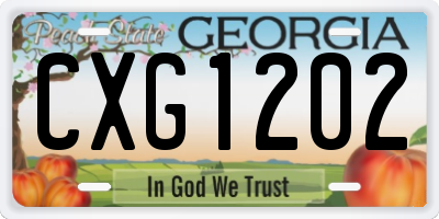 GA license plate CXG1202