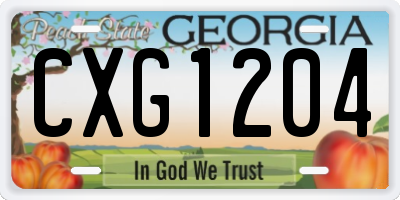 GA license plate CXG1204