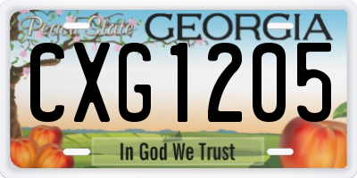 GA license plate CXG1205