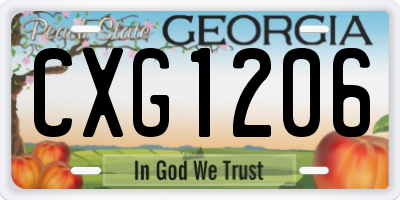 GA license plate CXG1206
