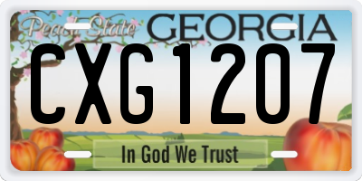 GA license plate CXG1207