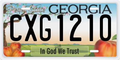 GA license plate CXG1210