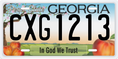 GA license plate CXG1213