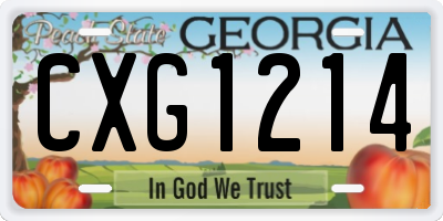 GA license plate CXG1214