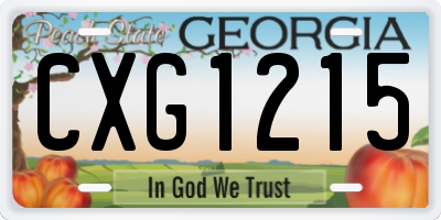 GA license plate CXG1215