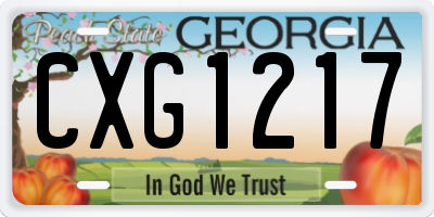GA license plate CXG1217