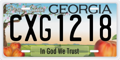 GA license plate CXG1218
