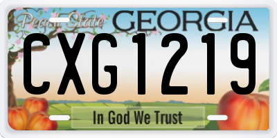 GA license plate CXG1219