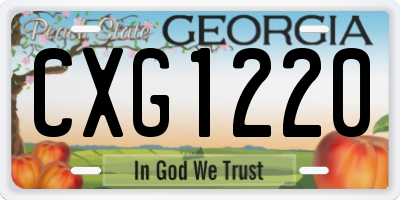 GA license plate CXG1220