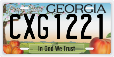 GA license plate CXG1221