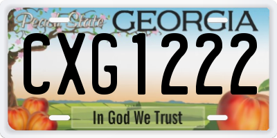 GA license plate CXG1222