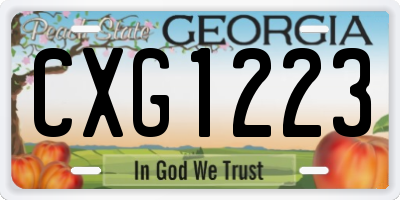 GA license plate CXG1223