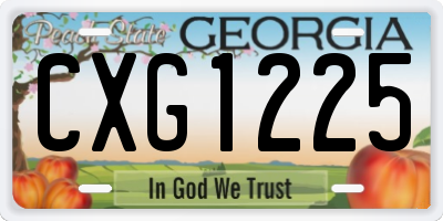 GA license plate CXG1225