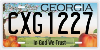 GA license plate CXG1227