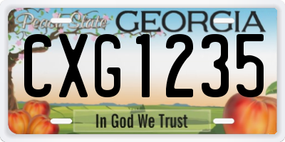 GA license plate CXG1235