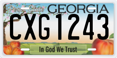 GA license plate CXG1243