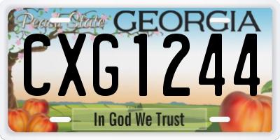 GA license plate CXG1244