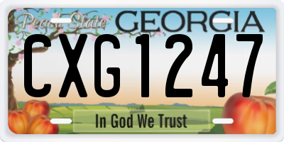 GA license plate CXG1247