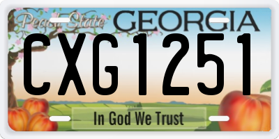 GA license plate CXG1251