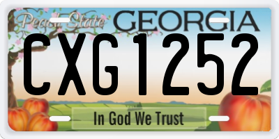 GA license plate CXG1252