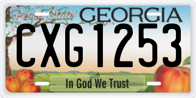 GA license plate CXG1253