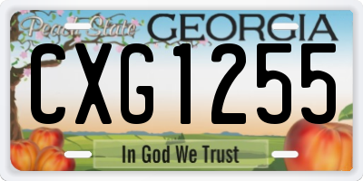 GA license plate CXG1255