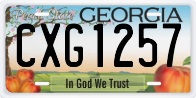 GA license plate CXG1257