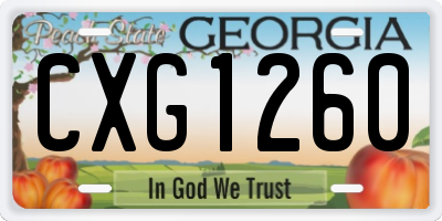 GA license plate CXG1260