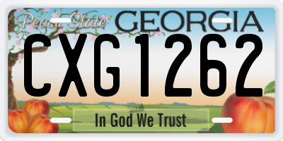 GA license plate CXG1262