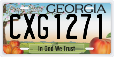 GA license plate CXG1271