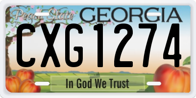 GA license plate CXG1274