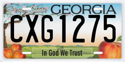 GA license plate CXG1275