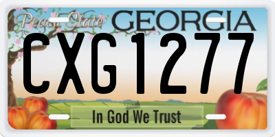 GA license plate CXG1277