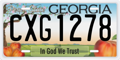 GA license plate CXG1278