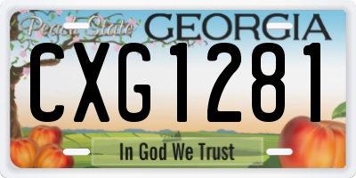 GA license plate CXG1281