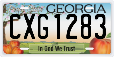GA license plate CXG1283