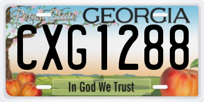 GA license plate CXG1288