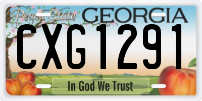 GA license plate CXG1291