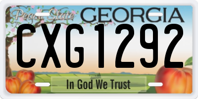 GA license plate CXG1292