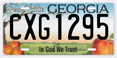 GA license plate CXG1295