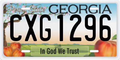 GA license plate CXG1296