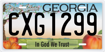 GA license plate CXG1299