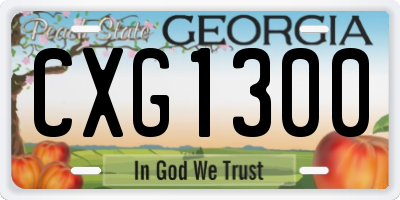 GA license plate CXG1300